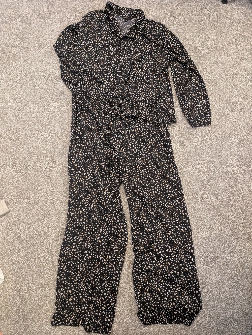 Banana Republic Animal Print Long Sleeve and Pant Set Large